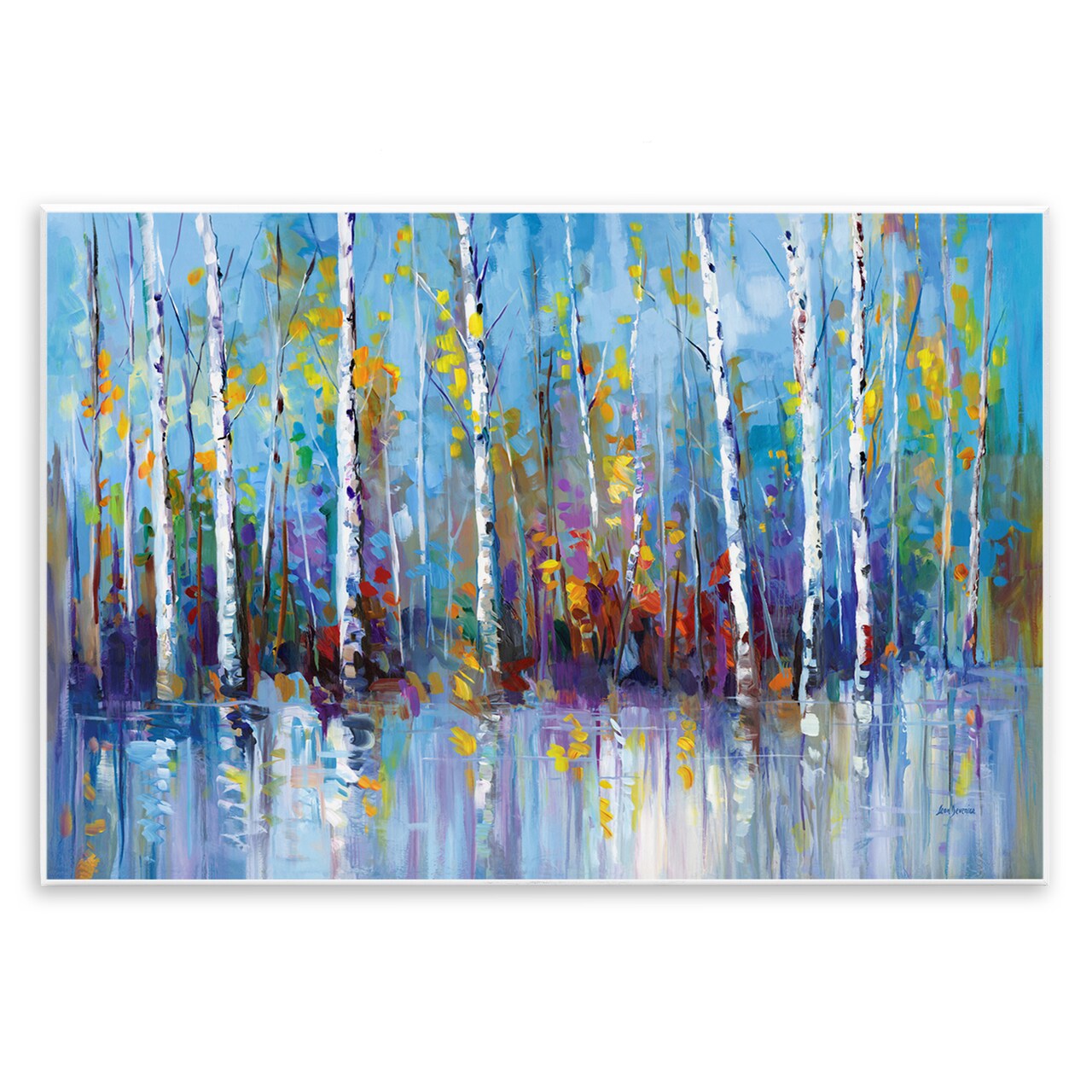 Stupell Industries Vivid Birch Trees Reflection Wall Plaque By Leon Devenice